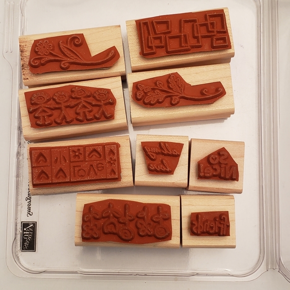 2004 Retired Stampin' Up! Smorgasborders Set of 9 - Picture 2 of 3